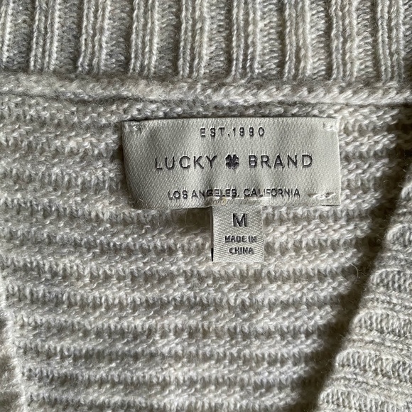 Lucky Brand light gray sweater with black bow detail Size M - Picture 5 of 6